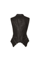 Sleeveless Leather Vest