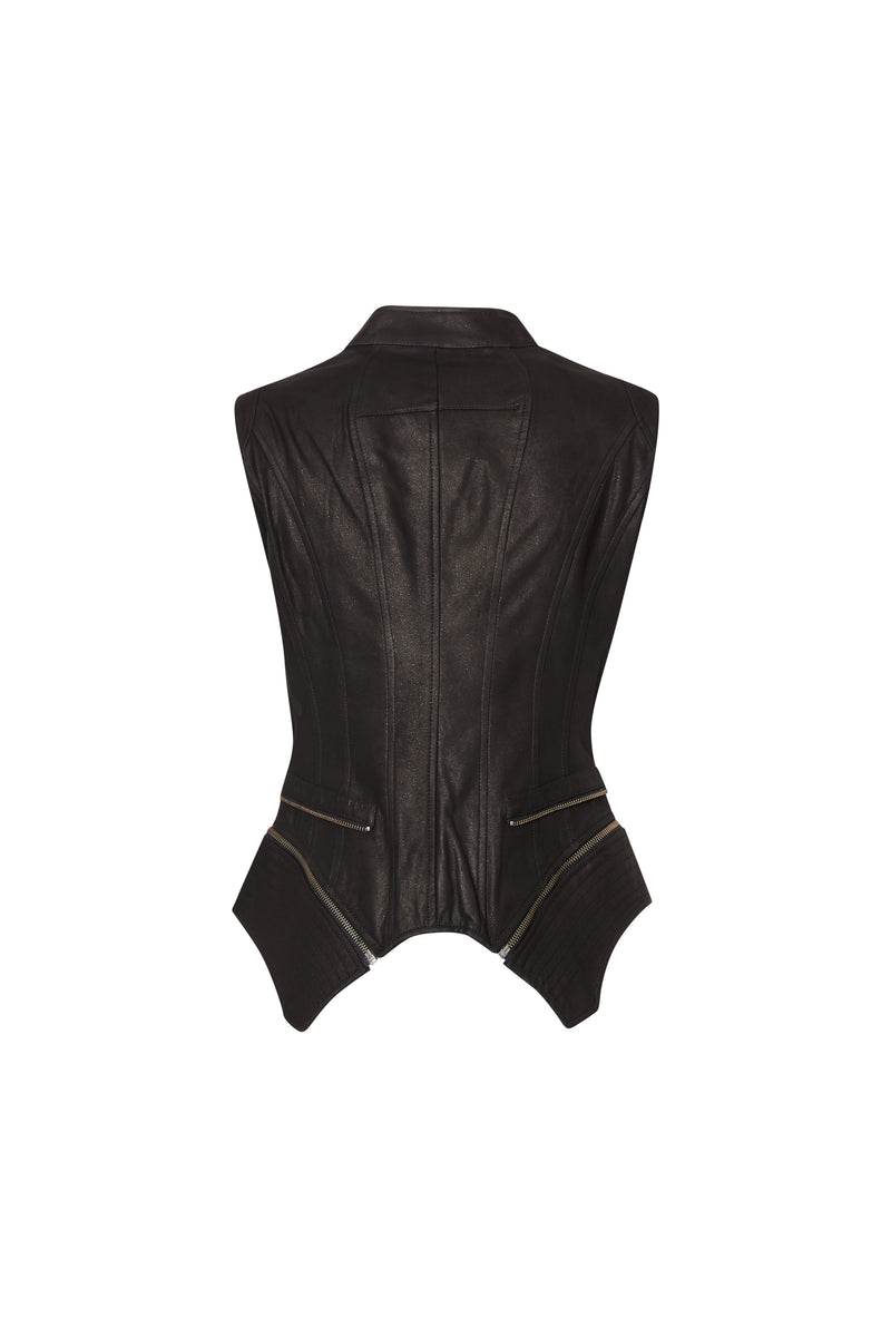 Sleeveless Leather Vest