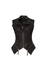 Sleeveless Leather Vest